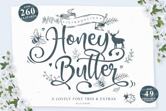 Honey Butter Trio: A Feminine Typeface for Digital Design